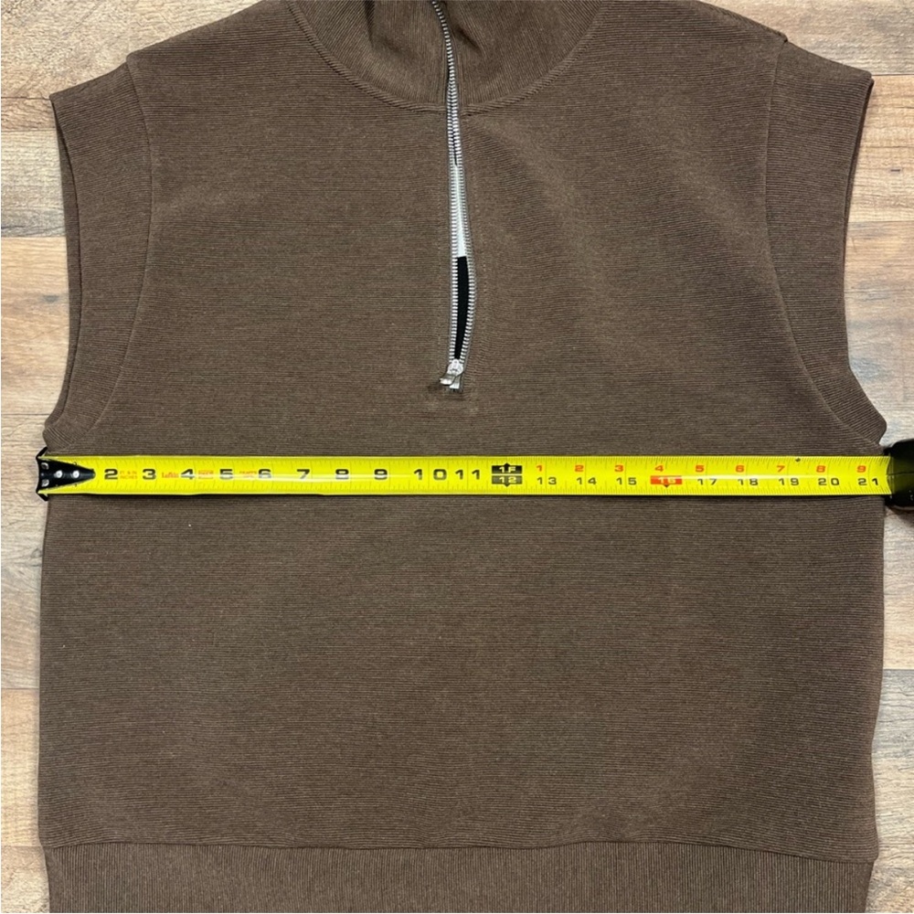 Sleek Women's Brown Zip-Up Muscle Shirt by Calia - Picture 3 of 3